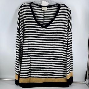 143 Story Black Stripe Long Sleeve- Mustard Detail